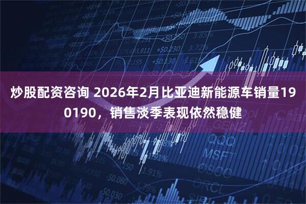 炒股配资咨询 2026年2月比亚迪新能源车销量190190，销售淡季表现依然稳健