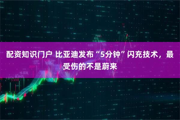 配资知识门户 比亚迪发布“5分钟”闪充技术，最受伤的不是蔚来
